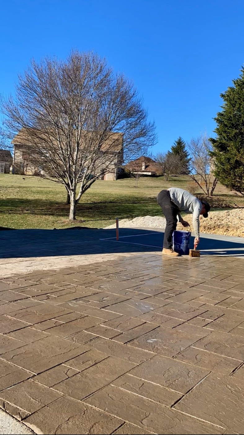 Finished concrete driveway